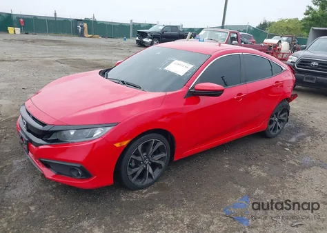 2019 Honda Civic Sport z USA, uszkodzony, nr VIN 2HGFC2F87KH524384